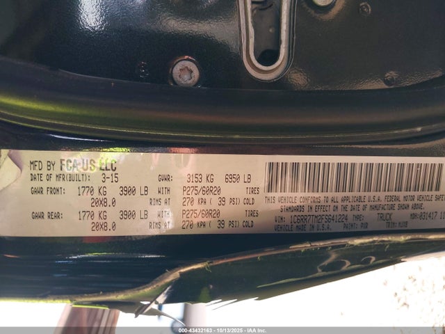 RAM 1500 Lone Star 2015 1C6RR7TM2FS641224 Image 9