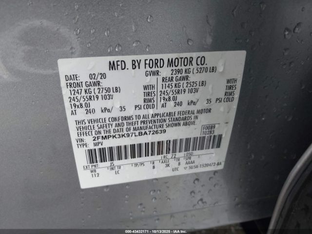 2020 FORD EDGE 2FMPK3K97LBA72639 Photo 8