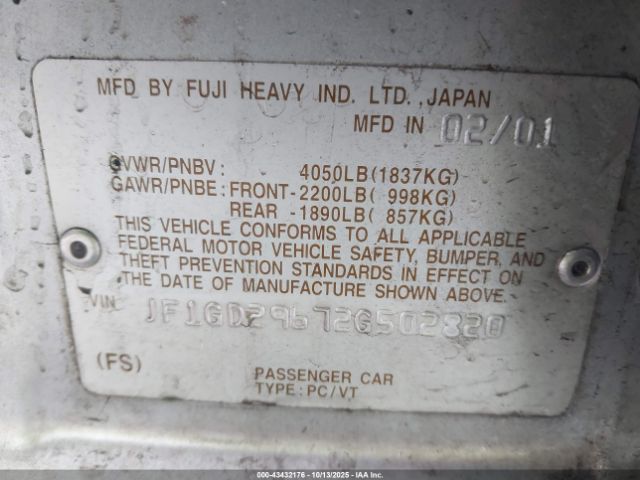 2002 SUBARU IMPREZA JF1GD29672G502820 Photo 8