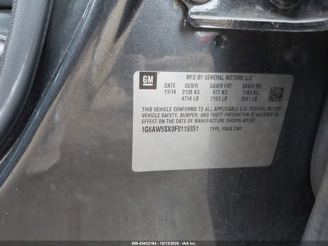 2015 CADILLAC CTS 1G6AW5SX0F0119351 Photo 8