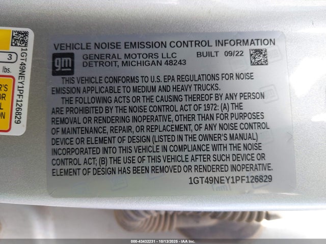 1GT49NEY1PF126829 GMC Sierra 2500hd 4wd Standard Bed Slt