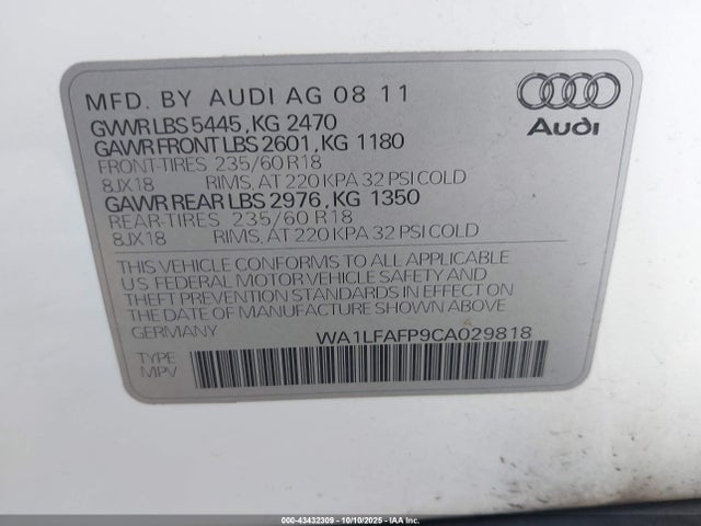 2012 AUDI Q5 WA1LFAFP9CA029818 Photo 8