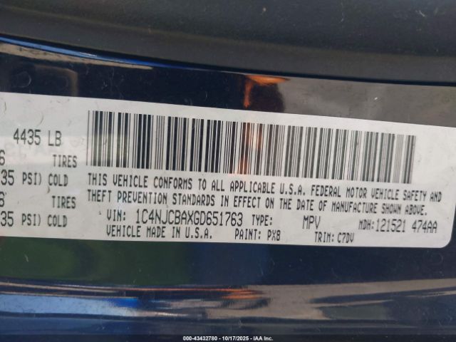 2016 JEEP COMPASS 1C4NJCBAXGD651763 Photo 8