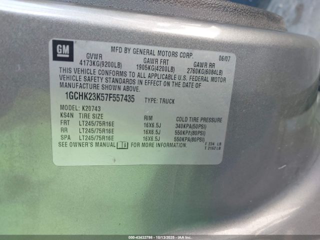 2007 CHEVROLET SILVERADO 2500HD 1GCHK23K57F557435 Photo 8