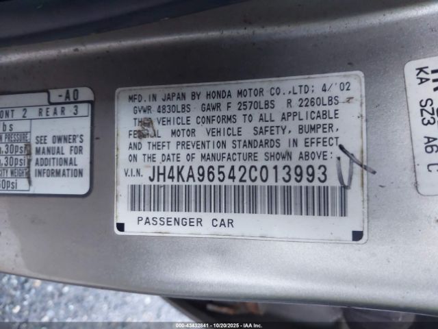 2002 ACURA RL JH4KA96542C013993 Photo 8