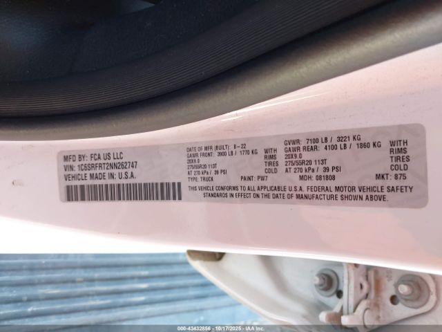 2022 RAM 1500 1C6SRFRT2NN262747 Photo 8