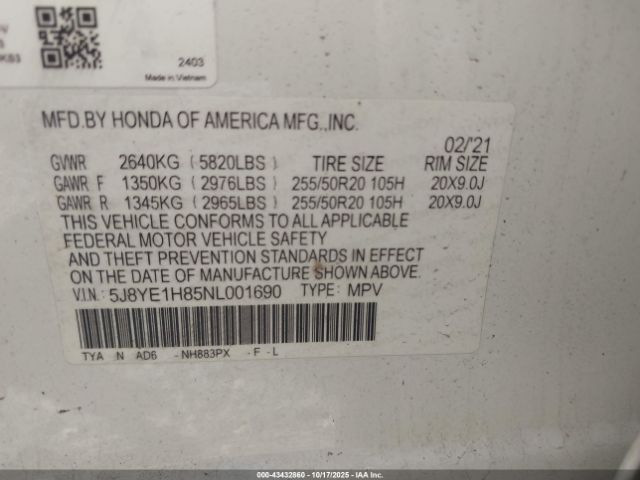 2022 ACURA MDX 5J8YE1H85NL001690 Photo 8