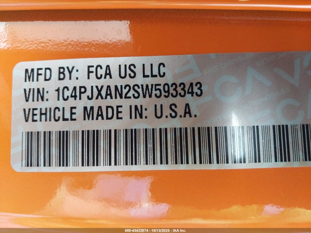 2025 JEEP WRANGLER 1C4PJXAN2SW593343 Photo 8