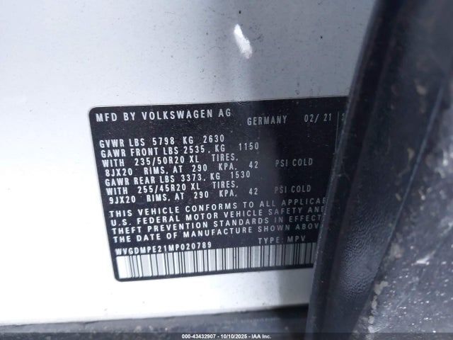 WVGDMPE21MP020789 Volkswagen Id.4 1st Edition
