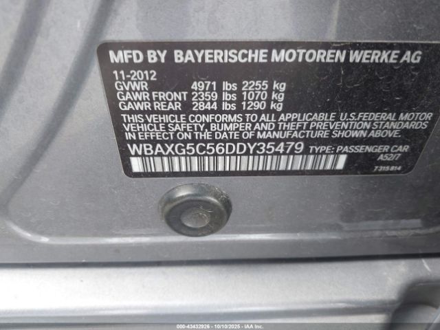 2013 BMW 528I WBAXG5C56DDY35479 Photo 8