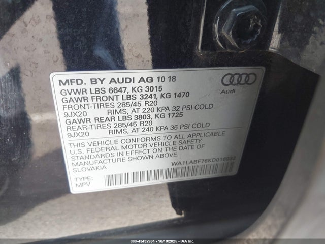 2019 AUDI Q7 WA1LABF76KD016932 Photo 8