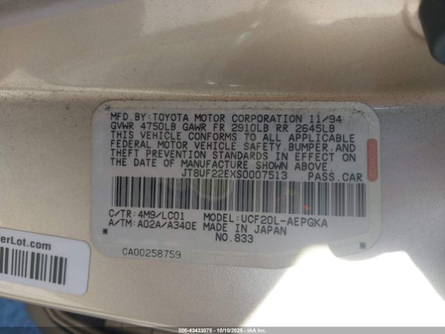 1995 LEXUS LS JT8UF22EXS0007513 Photo 8