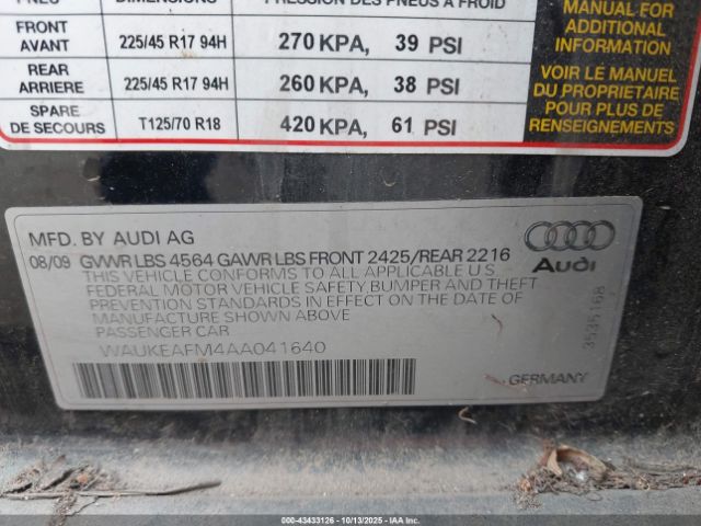 2010 AUDI A3 WAUKEAFM4AA041640 Photo 8