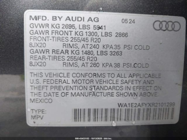 2024 AUDI Q5 WA1E2AFYXR2101299 Photo 8