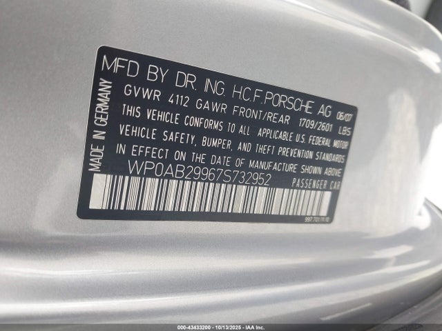 2007 PORSCHE 911 WP0AB29967S732952 Photo 8