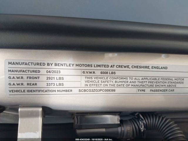 2023 BENTLEY CONTINENTAL GT SCBCG2ZG3PC009386 Photo 8