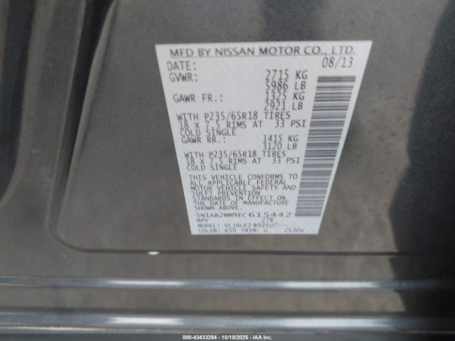 Nissan Pathfinder 2014 5N1AR2MM9EC615442 Image 9