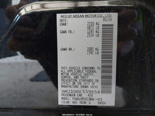 1N4CZ1CVXSC559658 Nissan Leaf Sv Pl