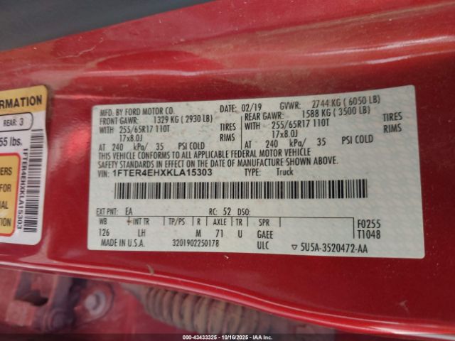 2019 FORD RANGER 1FTER4EHXKLA15303 Photo 8