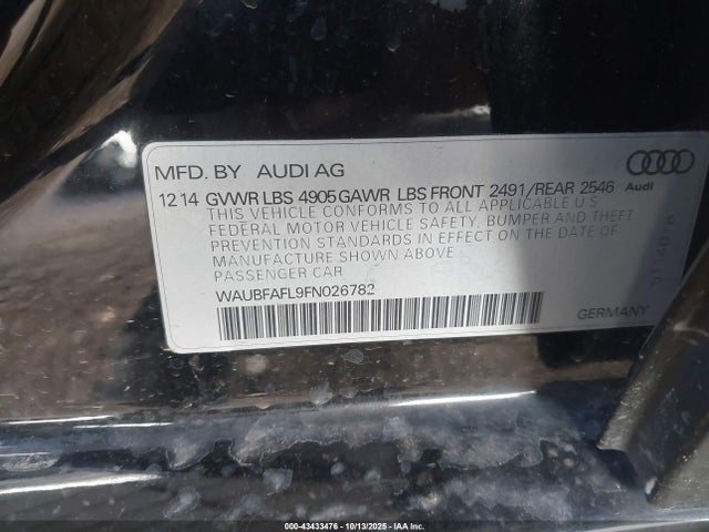 2015 AUDI A4 WAUBFAFL9FN026782 Photo 8