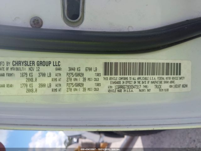 2013 RAM 1500 1C6RR6GT9DS547317 Photo 8