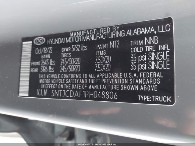 2023 HYUNDAI SANTA CRUZ 5NTJCDAF1PH048806 Photo 8