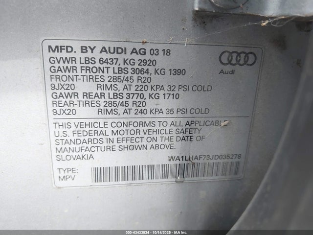 2018 AUDI Q7 WA1LHAF73JD035278 Photo 8