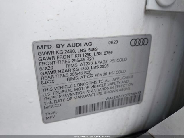 2023 AUDI Q5 WA1EAAFY3P2180413 Photo 8