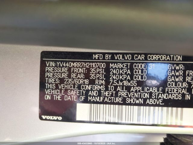 2017 VOLVO XC60 YV440MRR7H2110700 Photo 8