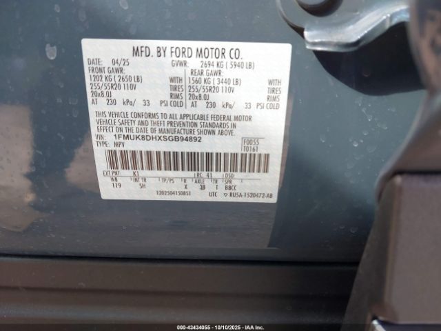 2025 FORD EXPLORER 1FMUK8DHXSGB94892 Photo 8