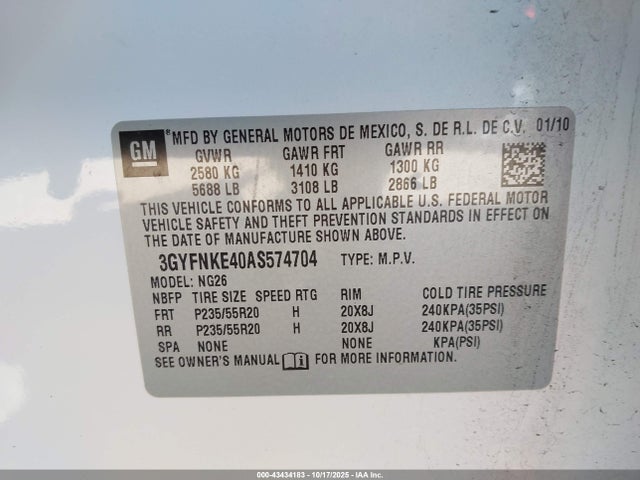 2010 CADILLAC SRX 3GYFNKE40AS574704 Photo 8