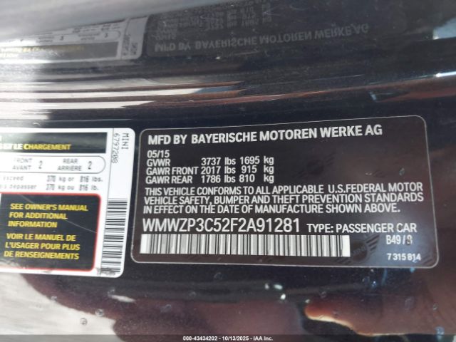2015 MINI CONVERTIBLE WMWZP3C52F2A91281 Photo 8
