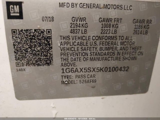 2019 CADILLAC CTS 1G6AX5SX5K0100432 Photo 8