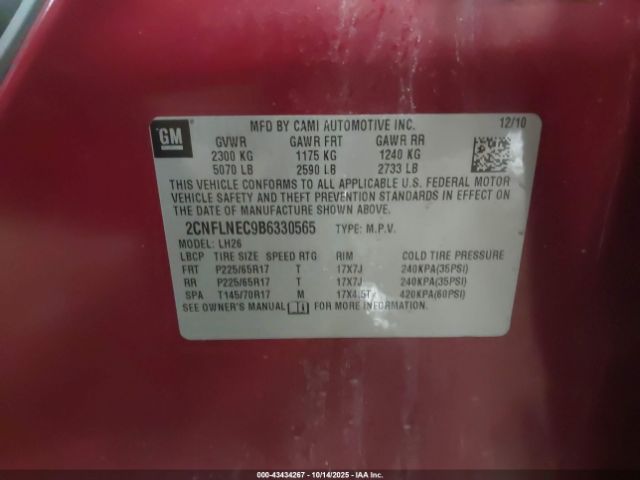 2011 CHEVROLET EQUINOX 2CNFLNEC9B6330565 Photo 8