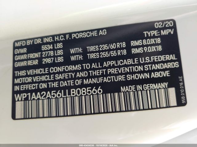2020 PORSCHE MACAN WP1AA2A56LLB08566 Photo 8