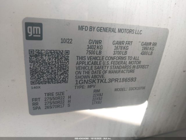 2023 CHEVROLET TAHOE 1GNSKTKL3PR186593 Photo 8