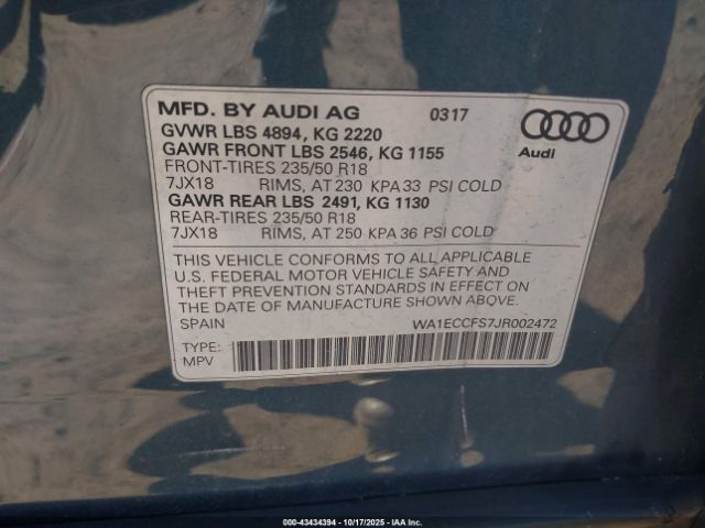 2018 AUDI Q3 WA1ECCFS7JR002472 Photo 8