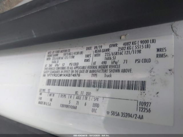 2019 FORD TRANSIT-250 1FTYR2CM1KKB74976 Photo 8