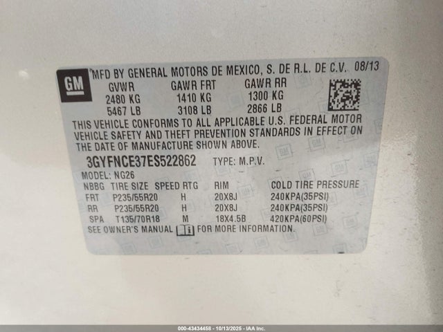 2014 CADILLAC SRX 3GYFNCE37ES522862 Photo 8