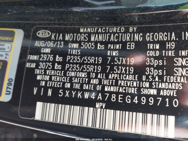 2014 KIA SORENTO 5XYKW4A78EG499710 Photo 8