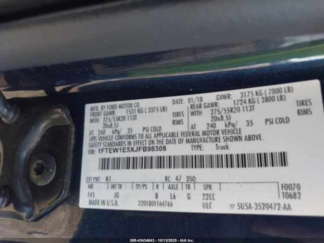 2018 FORD F-150 1FTEW1E5XJFB98308 Photo 8