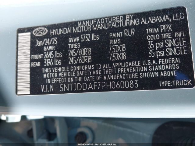 2023 HYUNDAI SANTA CRUZ 5NTJDDAF7PH060083 Photo 8