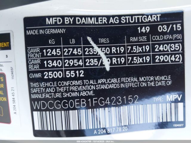 2015 MERCEDES-BENZ GLK 250 BLUETEC WDCGG0EB1FG423152 Photo 8