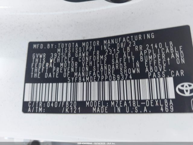 2023 TOYOTA COROLLA 5YFB4MDE7PP069374 Photo 8