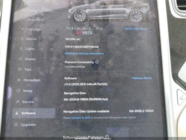 2014 TESLA MODEL S 5YJSA1H13EFP36108 Photo 6