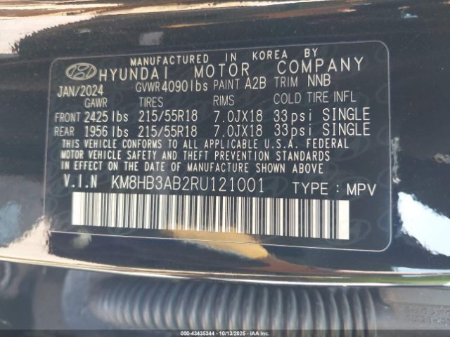 2024 HYUNDAI KONA KM8HB3AB2RU121001 Photo 8