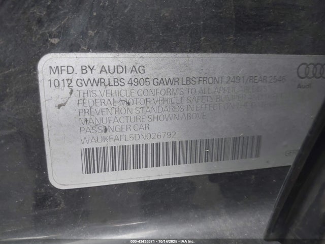 2013 AUDI A4 WAUKFAFL5DN026792 Photo 8