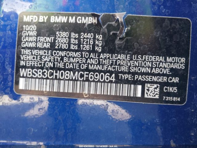 2021 BMW M5 WBS83CH08MCF69064 Photo 8