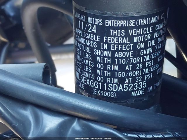 2025 KAWASAKI EX500 ML5EXGG11SDA52335 Photo 9