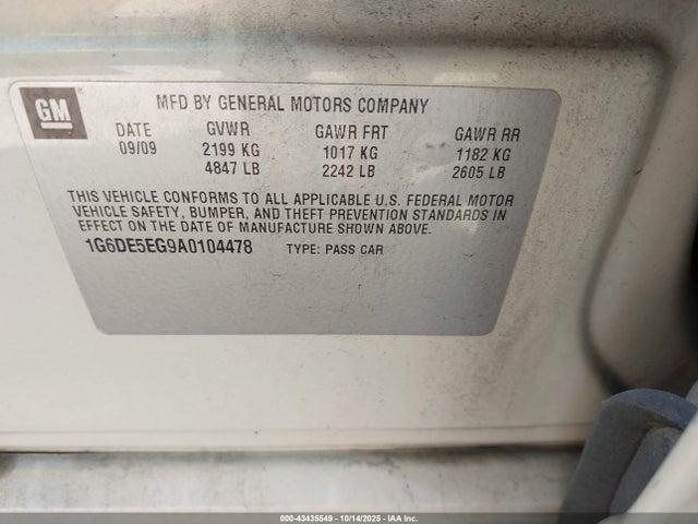 2010 CADILLAC CTS 1G6DE5EG9A0104478 Photo 8